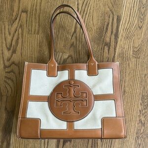 Tory Burch Canvas and Leather Tote